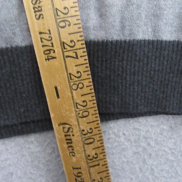 Eddie Bauer Mens Sweater TL Gray Striped Cotton Merino Wool Crewneck 15885 - Picture 6 of 8